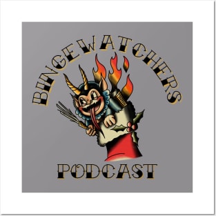 Flamin' Krampus Is On Fire - Official Holiday Tee From Binge-Watchers Podcast Posters and Art